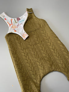 Army Green Cable Knit Romper 0-3m & 3-6m
