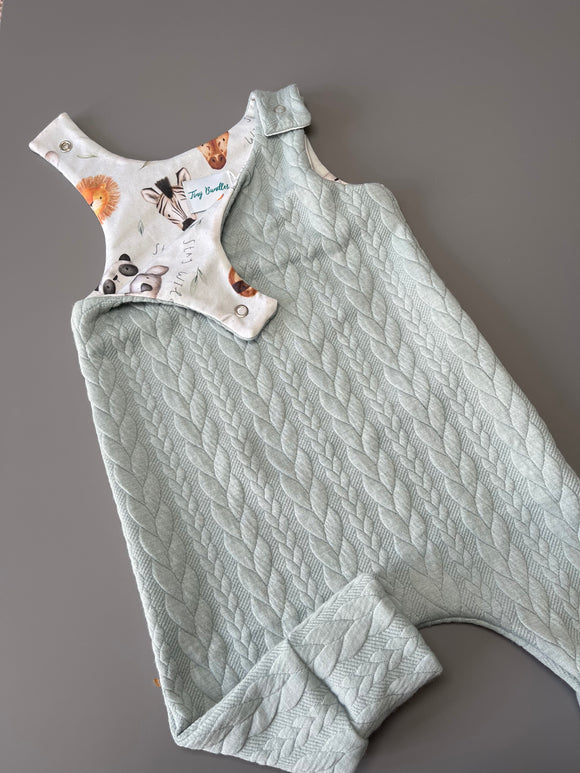 Duck Egg Cable Knit Romper 6-9m