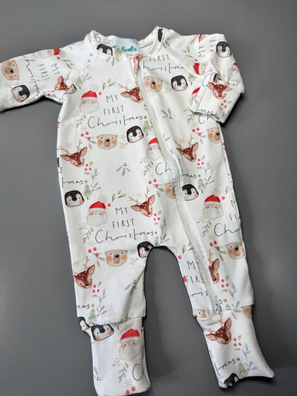 Christmas 2 Way Zip Sleepsuit